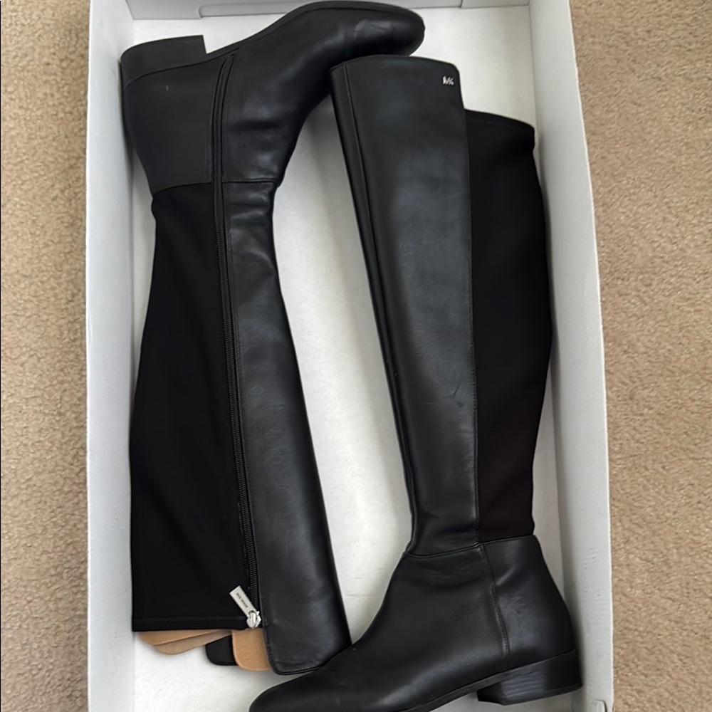 Black Knee-High Leather Boots